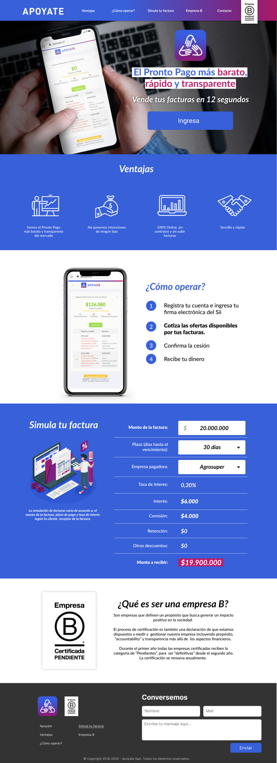 Sitio web Apoyate